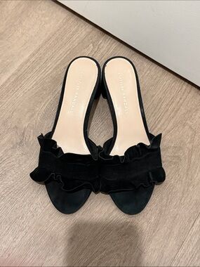 Loeffler Randall Black Ruffle Mule Slides